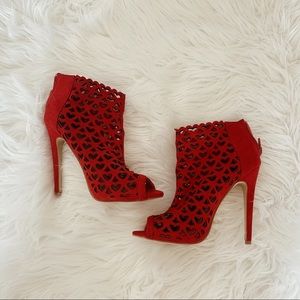 JustFab Red Heart Heels